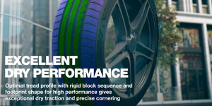 Технология Специально оптимизированный дизайн протектора с широкими блоками увеличивают пятно контакта и улучшают характеристики шины при выполнении маневров на дороге