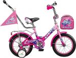 Велосипед детский с боковыми колесами и ручкой Stels Dolphin 14 quot; (2015), рама сталь 10 quot;, розовый